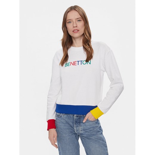 United Colors Of Benetton Bluza 3J68D1069 Biały Regular Fit ze sklepu MODIVO w kategorii Bluzy damskie - zdjęcie 182757983