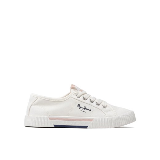 Pepe Jeans Tenisówki Brady Girl Basic PGS30543 Biały ze sklepu MODIVO w kategorii Trampki dziecięce - zdjęcie 182757994