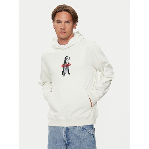 Hugo Bluza Dartchon 50525054 Écru Regular Fit ze sklepu MODIVO w kategorii Bluzy męskie - zdjęcie 182758154
