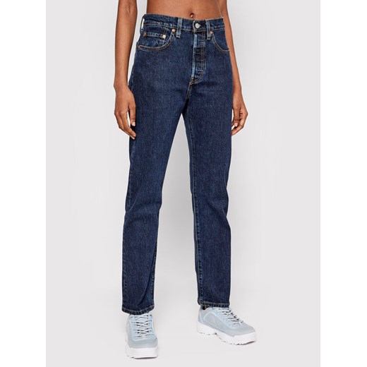 Levi's® Jeansy 501™ 36200-0179 Granatowy Cropped Fit ze sklepu MODIVO w kategorii Jeansy damskie - zdjęcie 182758210