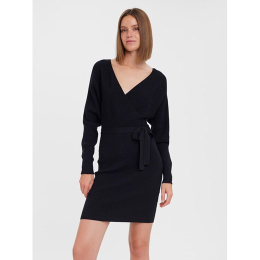 Vero Moda Sukienka dzianinowa 10269251 Czarny Regular Fit ze sklepu MODIVO w kategorii Sukienki - zdjęcie 182758292