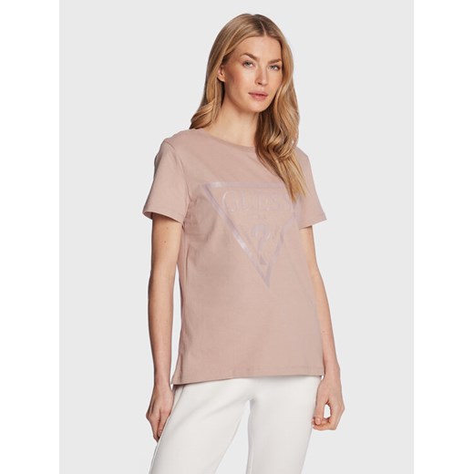 Guess T-Shirt Adele V2YI07 K8HM0 Różowy Regular Fit ze sklepu MODIVO w kategorii Bluzki damskie - zdjęcie 182758332