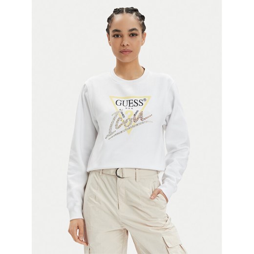 Guess Bluza Icon W4GQ09 KB681 Biały Relaxed Fit ze sklepu MODIVO w kategorii Bluzy damskie - zdjęcie 182758390