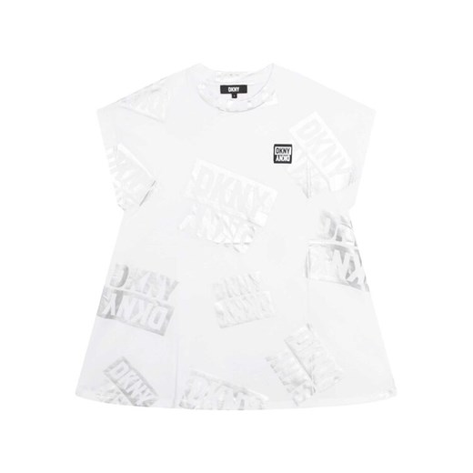 DKNY Sukienka codzienna D32884 D Biały Regular Fit ze sklepu MODIVO w kategorii Sukienki dziewczęce - zdjęcie 182758404