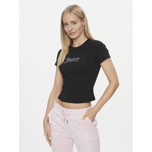 Juicy Couture T-Shirt Shrunken Diamante JCMCT223257 Czarny Slim Fit Juicy Couture L MODIVO