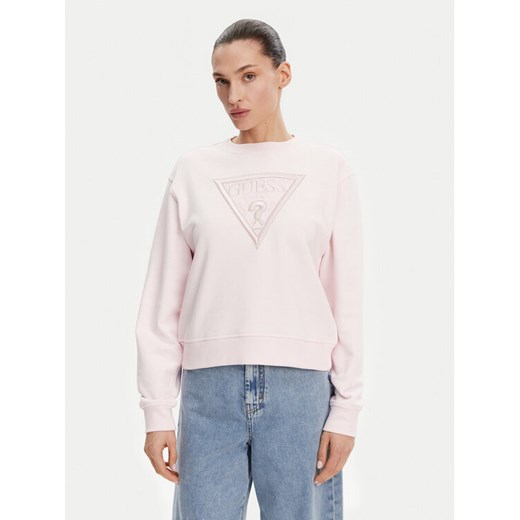 Guess Bluza W5GQ12 KBKM0 Różowy Regular Fit ze sklepu MODIVO w kategorii Bluzy damskie - zdjęcie 182758614