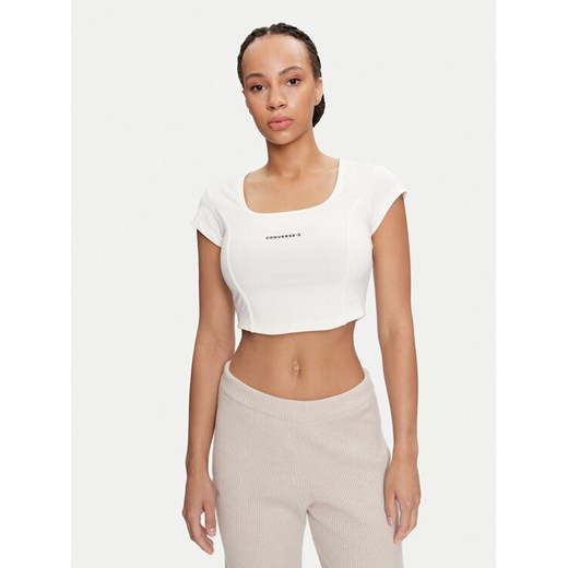 Converse Top W Wordmark Corset Top 10026506-A02 Écru Slim Fit ze sklepu MODIVO w kategorii Bluzki damskie - zdjęcie 182758733