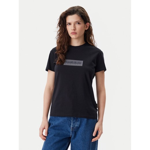 Napapijri T-Shirt NP0A4IP1 Czarny Regular Fit ze sklepu MODIVO w kategorii Bluzki damskie - zdjęcie 182758841