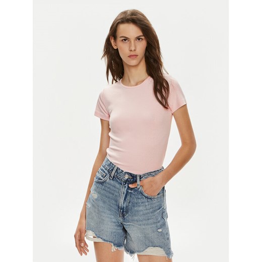 Gina Tricot T-Shirt Basic 17957 Różowy Slim Fit ze sklepu MODIVO w kategorii Bluzki damskie - zdjęcie 182758881