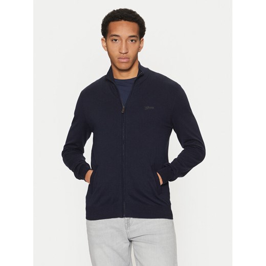 Guess Kardigan M5RR04 Z3KI1 Granatowy Regular Fit ze sklepu MODIVO w kategorii Swetry męskie - zdjęcie 182758883