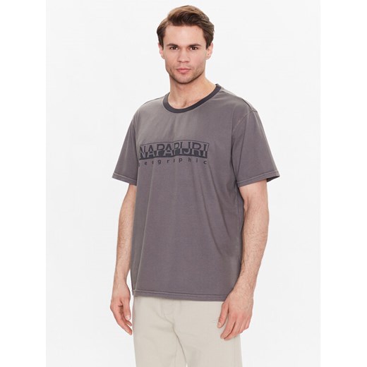 Napapijri T-Shirt S-Santiago NP0A4H2J Szary Regular Fit ze sklepu MODIVO w kategorii T-shirty męskie - zdjęcie 182758914