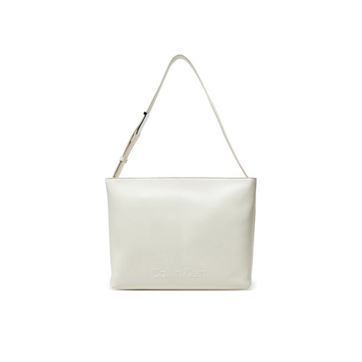 Calvin Klein Torebka Embossed Logo Medium Shopper K60K613172 Écru ze sklepu MODIVO w kategorii Torby Shopper bag - zdjęcie 182758930