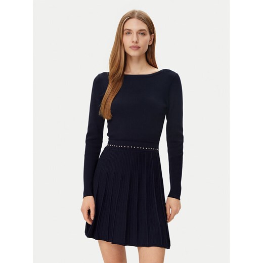 Morgan Sukienka dzianinowa 251-RMCLO Granatowy Slim Fit ze sklepu MODIVO w kategorii Sukienki - zdjęcie 182758942