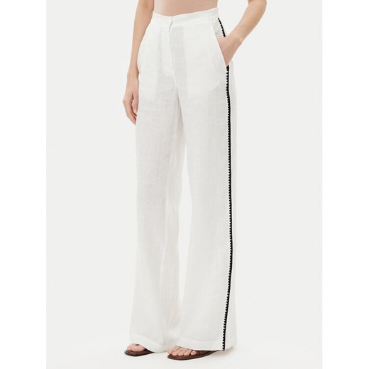 ICONA Spodnie materiałowe RP5LE005 Biały Relaxed Fit ze sklepu MODIVO w kategorii Spodnie damskie - zdjęcie 182759040
