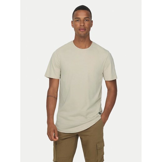 Only & Sons T-Shirt Matt 22002973 Beżowy Regular Fit ze sklepu MODIVO w kategorii T-shirty męskie - zdjęcie 182759160