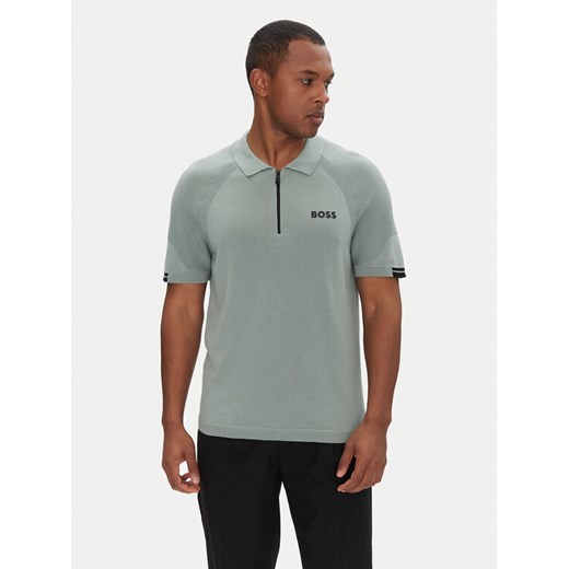 BOSS Polo K_Perform-Max_Pl 50537146 Zielony Slim Fit ze sklepu MODIVO w kategorii T-shirty męskie - zdjęcie 182759204