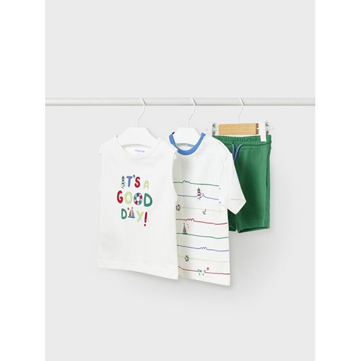 Mayoral Komplet t-shirt, top i spodenki 1648 Kolorowy Regular Fit ze sklepu MODIVO w kategorii Komplety niemowlęce - zdjęcie 182759221
