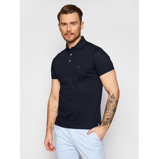 Tommy Hilfiger Polo 1985 MW0MW17771 Granatowy Slim Fit ze sklepu MODIVO w kategorii T-shirty męskie - zdjęcie 182759320