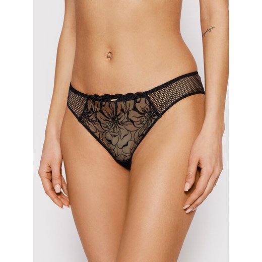 Chantelle Stringi Fleurs C12M90 Czarny ze sklepu MODIVO w kategorii Majtki damskie - zdjęcie 182759452
