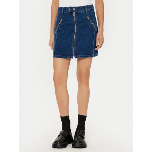 HUGO Spódnica jeansowa mini Gavade 50530320 Niebieski Slim Fit ze sklepu MODIVO w kategorii Spódnice - zdjęcie 182759494