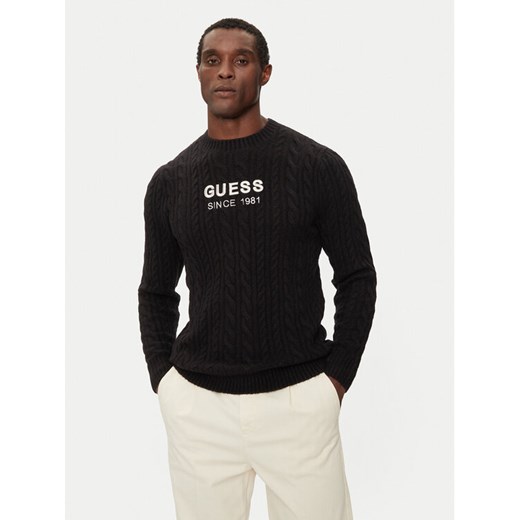 Guess Sweter M4BR11 Z3HA2 Czarny Regular Fit ze sklepu MODIVO w kategorii Swetry męskie - zdjęcie 182759544
