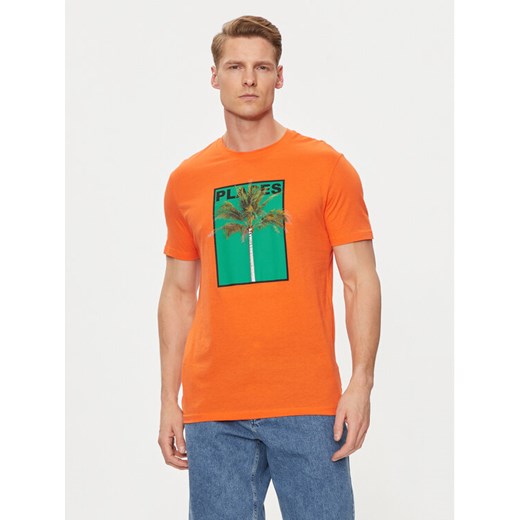 United Colors Of Benetton T-Shirt 3P7XU108X Pomarańczowy Regular Fit ze sklepu MODIVO w kategorii T-shirty męskie - zdjęcie 182759570