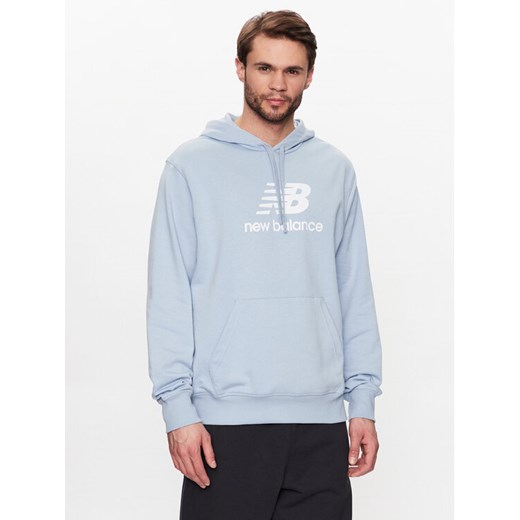 New Balance Bluza MT31537 Błękitny Relaxed Fit ze sklepu MODIVO w kategorii Bluzy męskie - zdjęcie 182759580