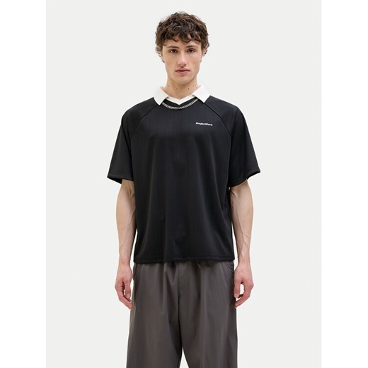 Jack&Jones Polo Lido 12276758 Czarny Loose Fit ze sklepu MODIVO w kategorii T-shirty męskie - zdjęcie 182759581