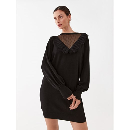 TWINSET Sukienka dzianinowa 232TP3423 Czarny Regular Fit ze sklepu MODIVO w kategorii Sukienki - zdjęcie 182759664