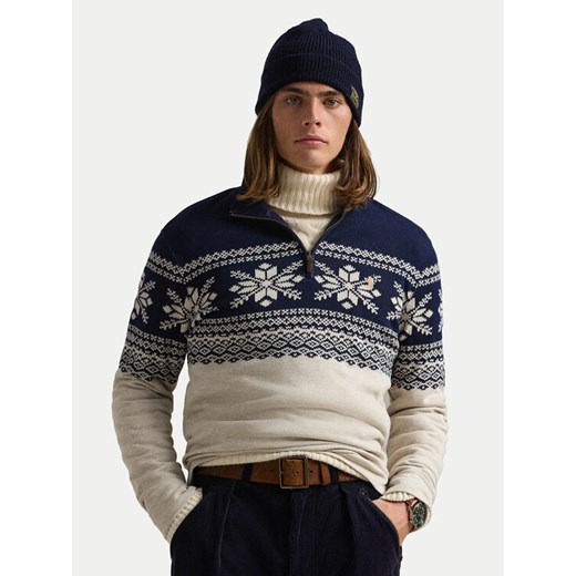 Polo Ralph Lauren Sweter 710952254001 Beżowy Regular Fit ze sklepu MODIVO w kategorii Swetry męskie - zdjęcie 182759674