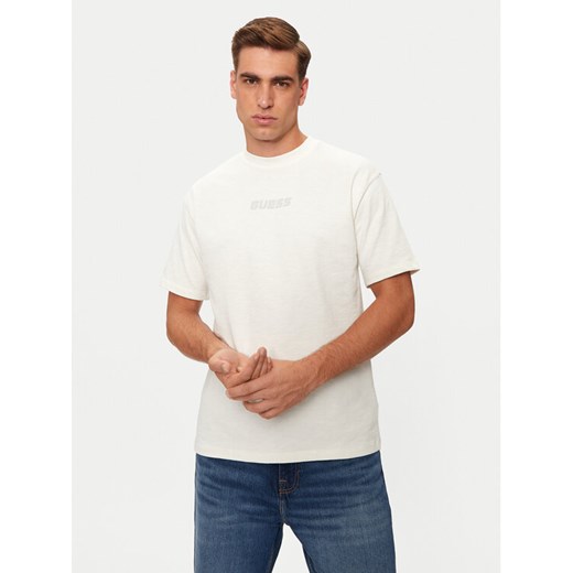 Guess T-Shirt Z4BI00 KCE21 Écru Regular Fit ze sklepu MODIVO w kategorii T-shirty męskie - zdjęcie 182759831