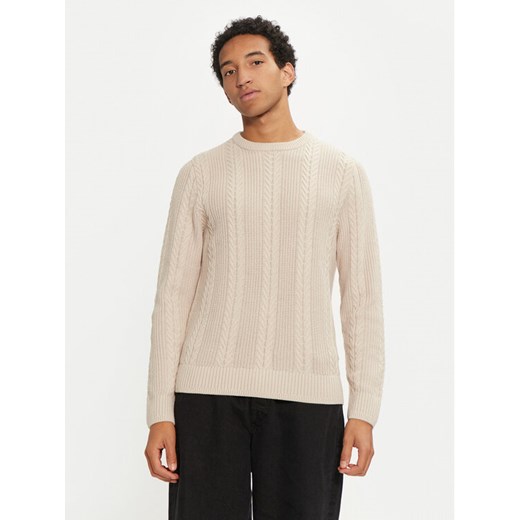 Jack&Jones Sweter 12261436 Beżowy Regular Fit ze sklepu MODIVO w kategorii Swetry męskie - zdjęcie 182759882