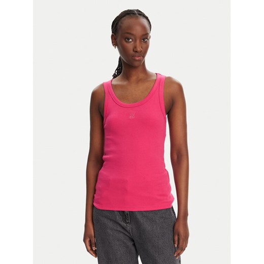 HUGO Top Datamia 50514489 Różowy Slim Fit ze sklepu MODIVO w kategorii Bluzki damskie - zdjęcie 182760000