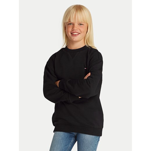 Tommy Hilfiger Bluza Timeless KS0KS00534 D Czarny Regular Fit ze sklepu MODIVO w kategorii Bluzy dziewczęce - zdjęcie 182760090