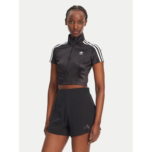adidas Bluzka adicolor JD0277 Czarny Slim Fit ze sklepu MODIVO w kategorii Bluzki damskie - zdjęcie 182760201