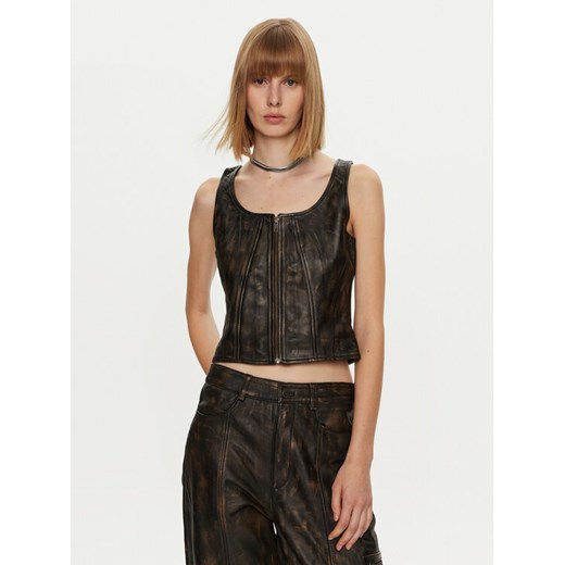 Gestuz Top Linera 10909487 Brązowy Regular Fit ze sklepu MODIVO w kategorii Bluzki damskie - zdjęcie 182760232