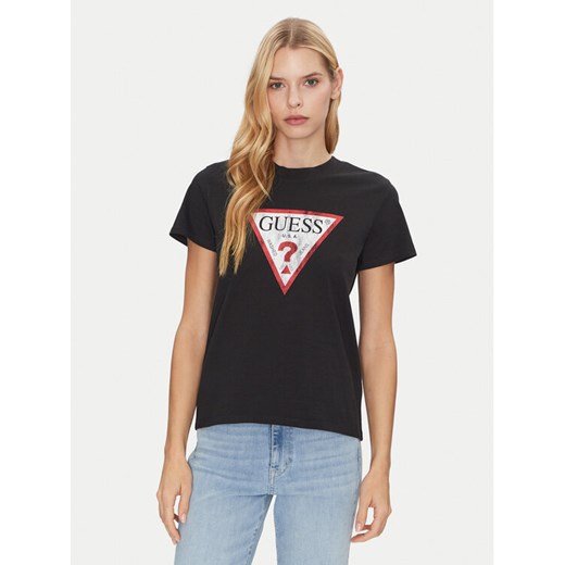 Guess T-Shirt W2BI69 K8FQ1 Czarny Regular Fit ze sklepu MODIVO w kategorii Bluzki damskie - zdjęcie 182760271