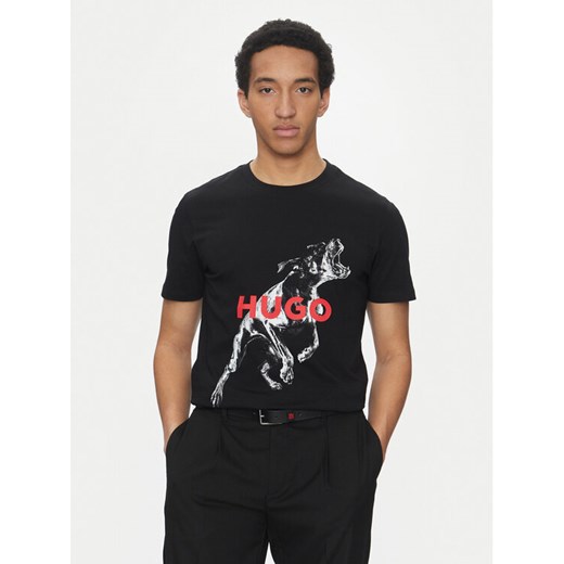Hugo T-Shirt Deyladec 50530607 Czarny Oversize ze sklepu MODIVO w kategorii T-shirty męskie - zdjęcie 182760420