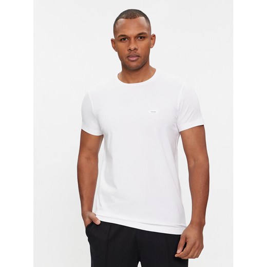 Calvin Klein T-Shirt K10K112724 Biały Slim Fit ze sklepu MODIVO w kategorii T-shirty męskie - zdjęcie 182760432