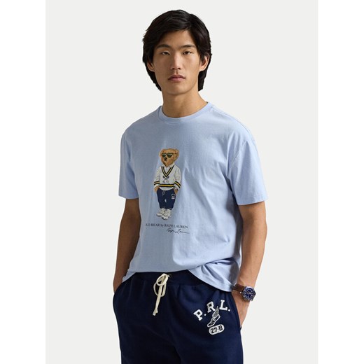 Polo Ralph Lauren T-Shirt 710973137001 Błękitny Slim Fit ze sklepu MODIVO w kategorii T-shirty męskie - zdjęcie 182760441