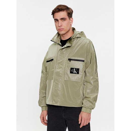 Calvin Klein Jeans Kurtka przejściowa Utility Track Jacket J30J324663 Zielony Regular Fit ze sklepu MODIVO w kategorii Kurtki męskie - zdjęcie 182760481