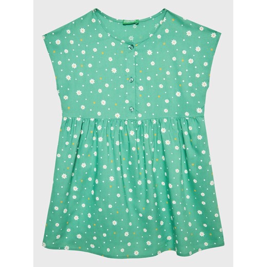United Colors Of Benetton Sukienka codzienna 4EKJGV00M Zielony Regular Fit ze sklepu MODIVO w kategorii Sukienki dziewczęce - zdjęcie 182760562