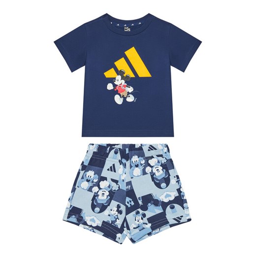 adidas Komplet t-shirt i spodenki Disney Mickey Mouse JD0377 Granatowy Regular Fit ze sklepu MODIVO w kategorii Komplety niemowlęce - zdjęcie 182760633