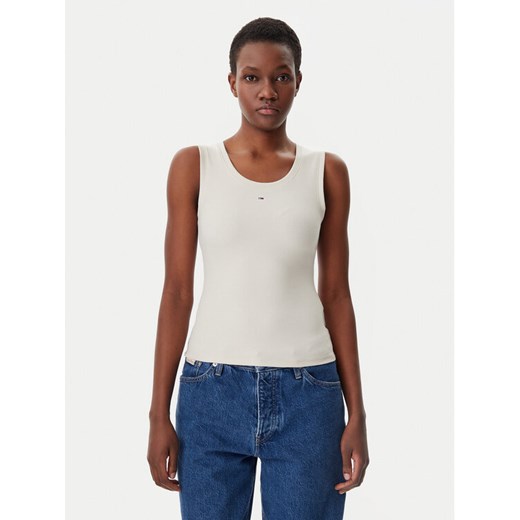Tommy Jeans Top Essential DW0DW20673 Beżowy Slim Fit Tommy Jeans S MODIVO