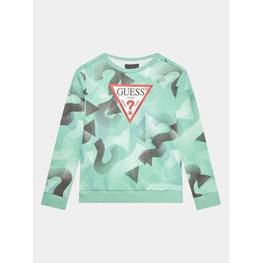 Guess Bluza L3YQ01 KA6R3 Turkusowy Regular Fit ze sklepu MODIVO w kategorii Bluzy chłopięce - zdjęcie 182760810