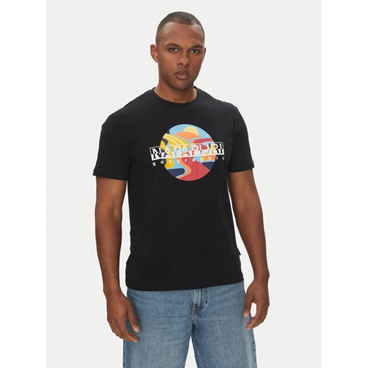 Napapijri T-Shirt S-Valdor NP0A4IE6 Czarny Regular Fit ze sklepu MODIVO w kategorii T-shirty męskie - zdjęcie 182760813