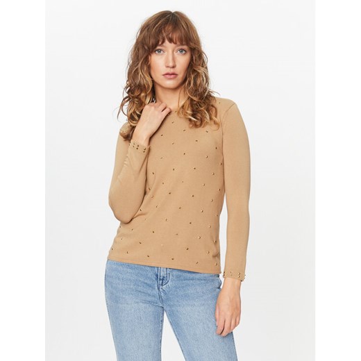 TWINSET Sweter 232TT3170 Beżowy Regular Fit ze sklepu MODIVO w kategorii Swetry damskie - zdjęcie 182760844