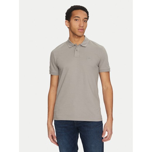 BOSS Polo Passenger 50507803 Szary Slim Fit ze sklepu MODIVO w kategorii T-shirty męskie - zdjęcie 182760883