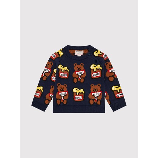Guess Sweter H1YT01 Z2S40 Granatowy Regular Fit ze sklepu MODIVO w kategorii Swetry chłopięce - zdjęcie 182760894