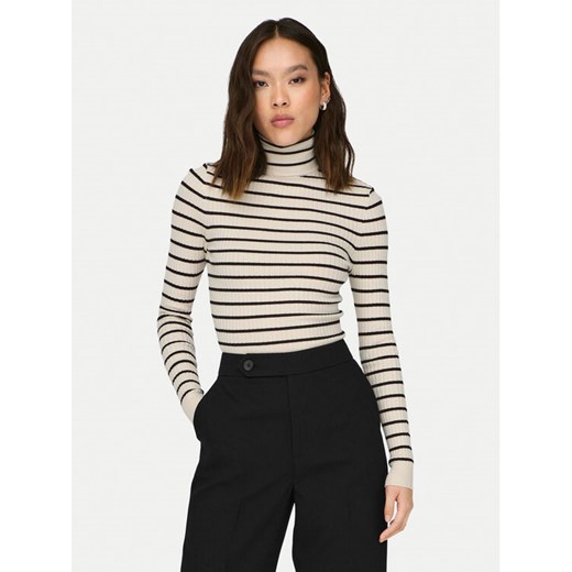 ONLY Golf Karol 15165075 Beżowy Slim Fit ze sklepu MODIVO w kategorii Swetry damskie - zdjęcie 182761102